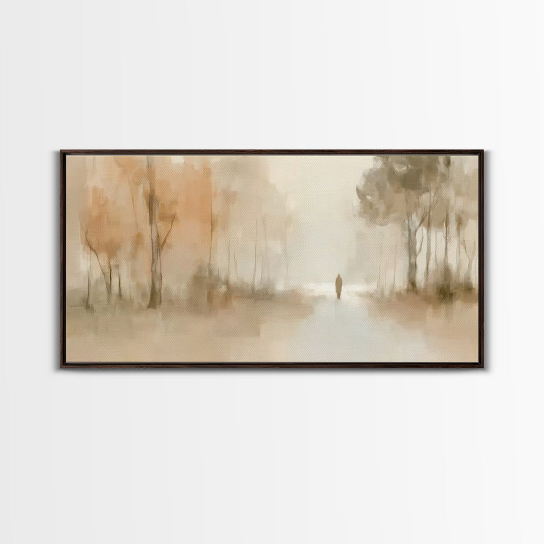 Silent Wanderer, Framed Canvas Print, Christian Wall Art, Christian Art Canvas, Moody Christian Art, Jesus Painting