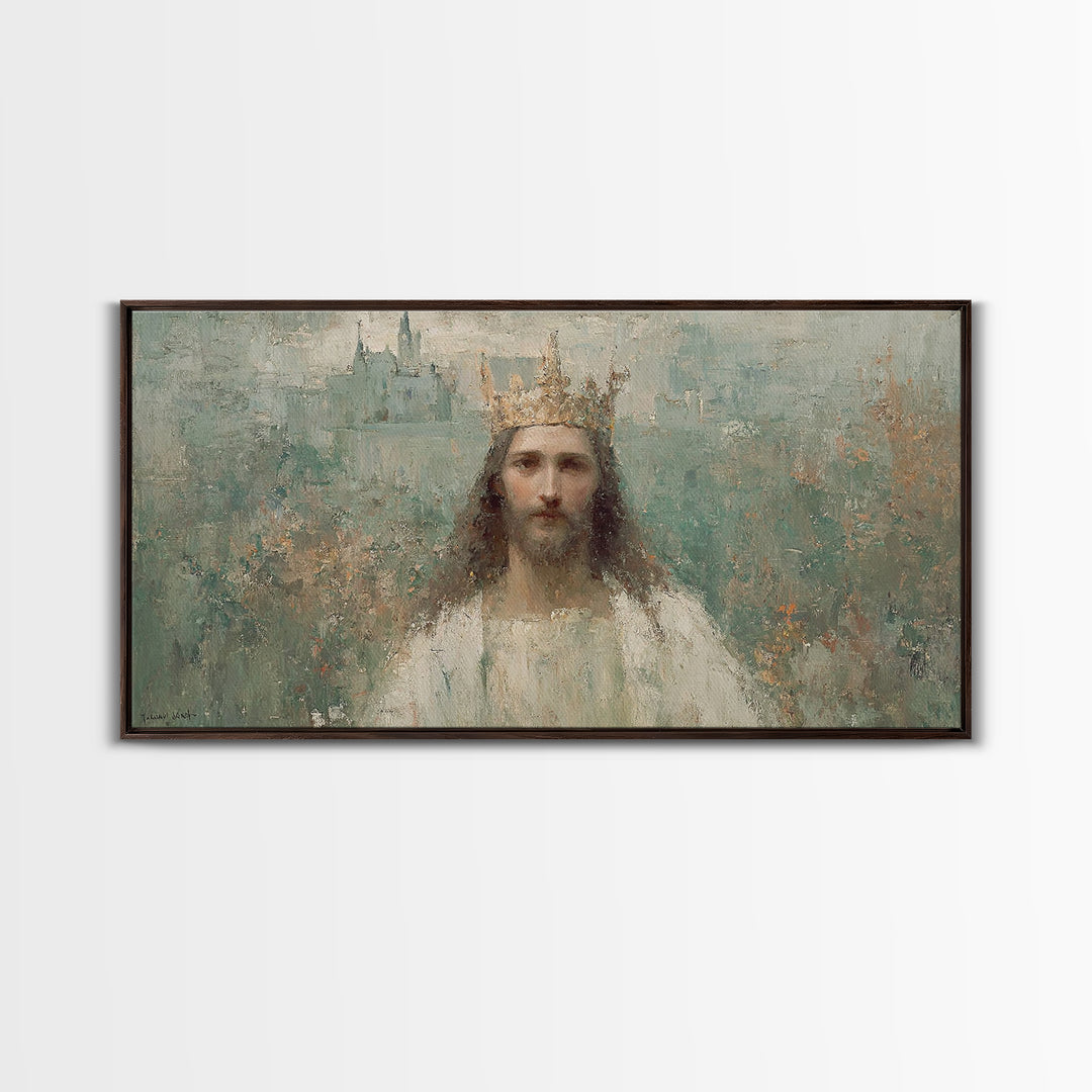Eternal King – Framed Canvas Print – Vintage Christian Art – Christian Art Canvas – Jesus Painting – Christian Wall Art – Christian Christm