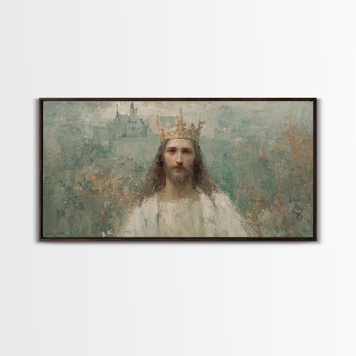 Eternal King – Framed Canvas Print – Vintage Christian Art – Christian Art Canvas – Jesus Painting – Christian Wall Art – Christian Christm