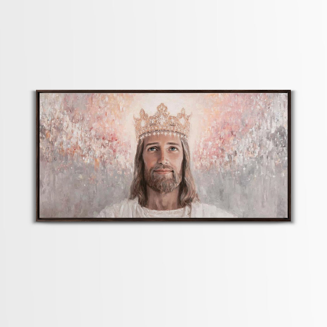 Heavenly Majesty, Framed Canvas Print, Christian Wall Art, Jesus Painting, Christian Art Canvas, Modern Christian Art, Christmas Art Work