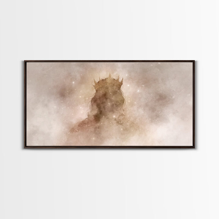 Hidden Crown | Framed Canvas Print | Christian Art | Jesus Painting | Moody Christian Art | Christian Art Canvas | Christian Christmas Deco