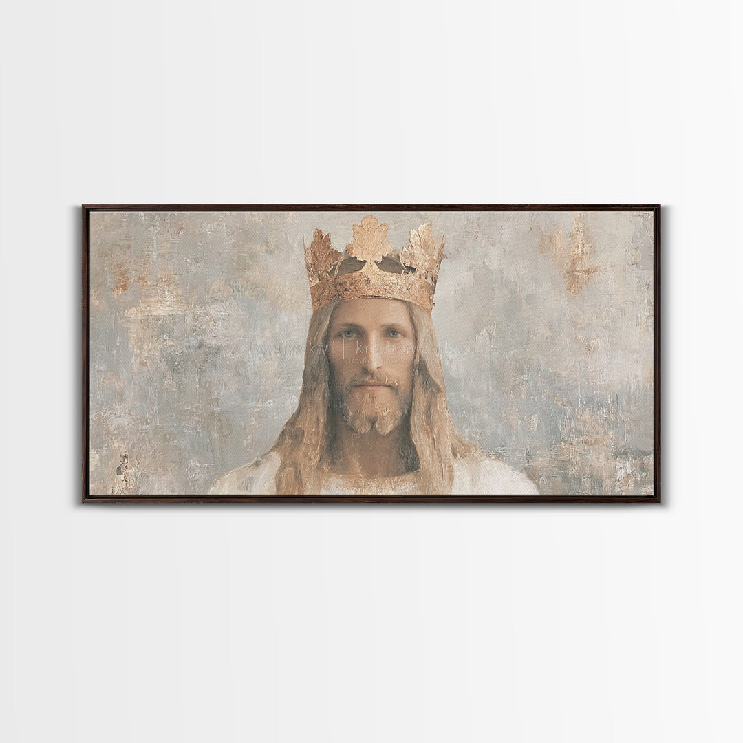 King Of Grace – Framed Canvas Print – Christian Art Canvas – Christian Wall Art – Jesus Painting – Christian Art Print – Christmas Art Fram