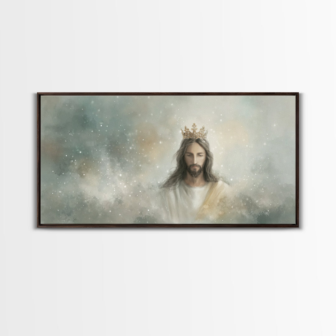 Majestic Light, Framed Canvas Print, Christian Art Canvas, Jesus Painting, Modern Christian Art, Christian Art, Christmas Wall Art