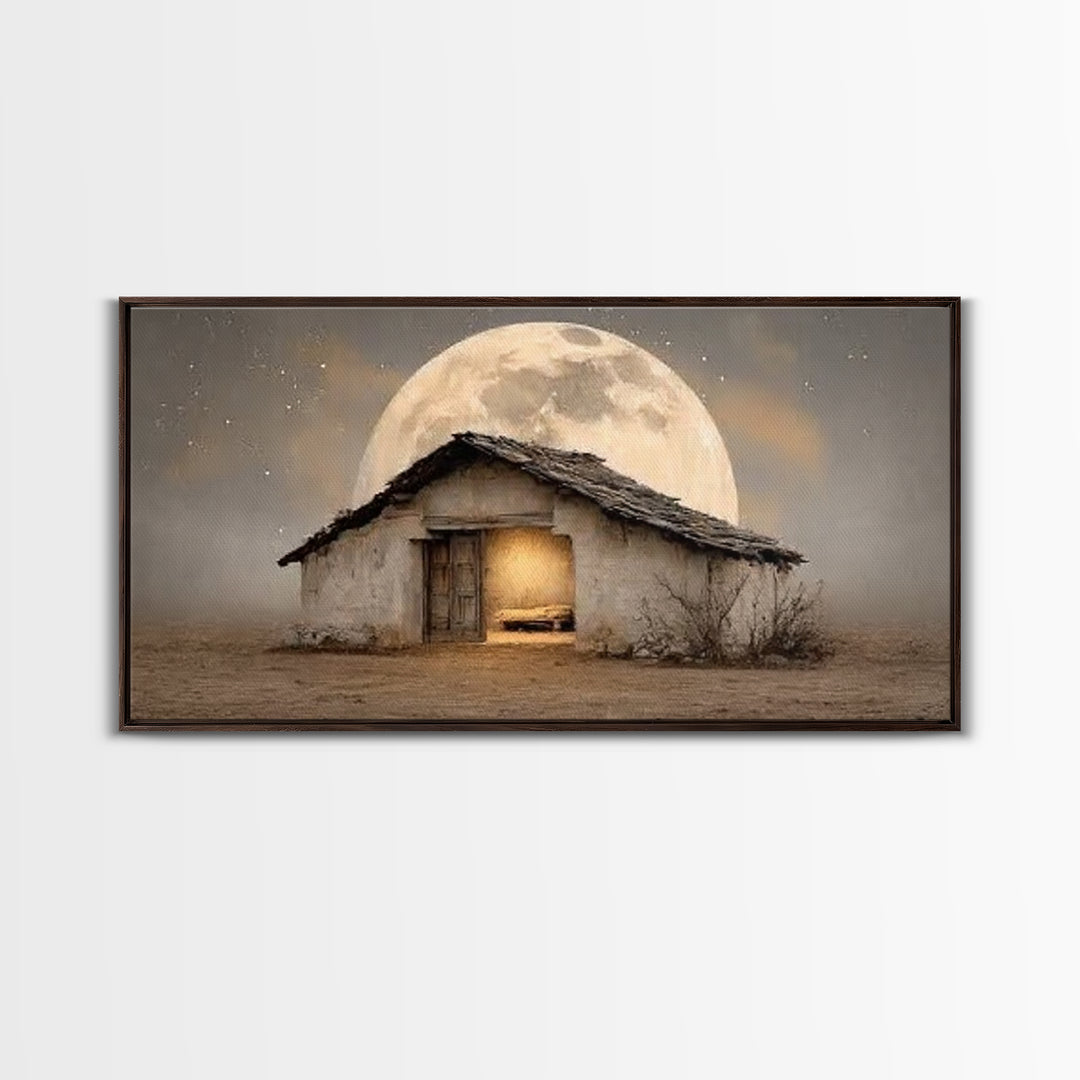 Bethlehem Stillness – Framed Canvas Print – Christian Christmas Art – Christian Art Canvas – Christian Wall Art – Christian Decor – Christm