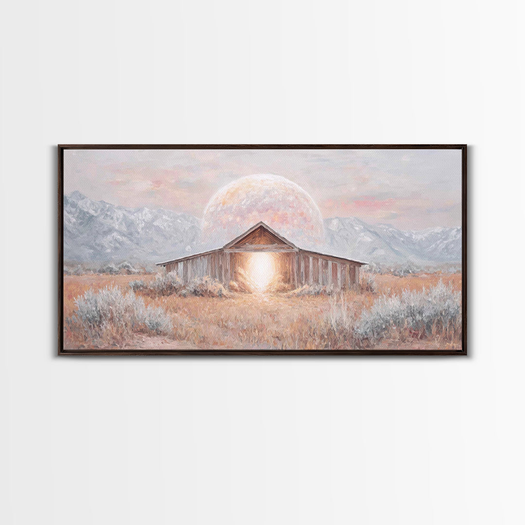 Radiant Manger Sky – Framed Canvas Print – Christian Christmas Art – Christian Wall Art – Christmas Art – Christian Art Canvas – Christian