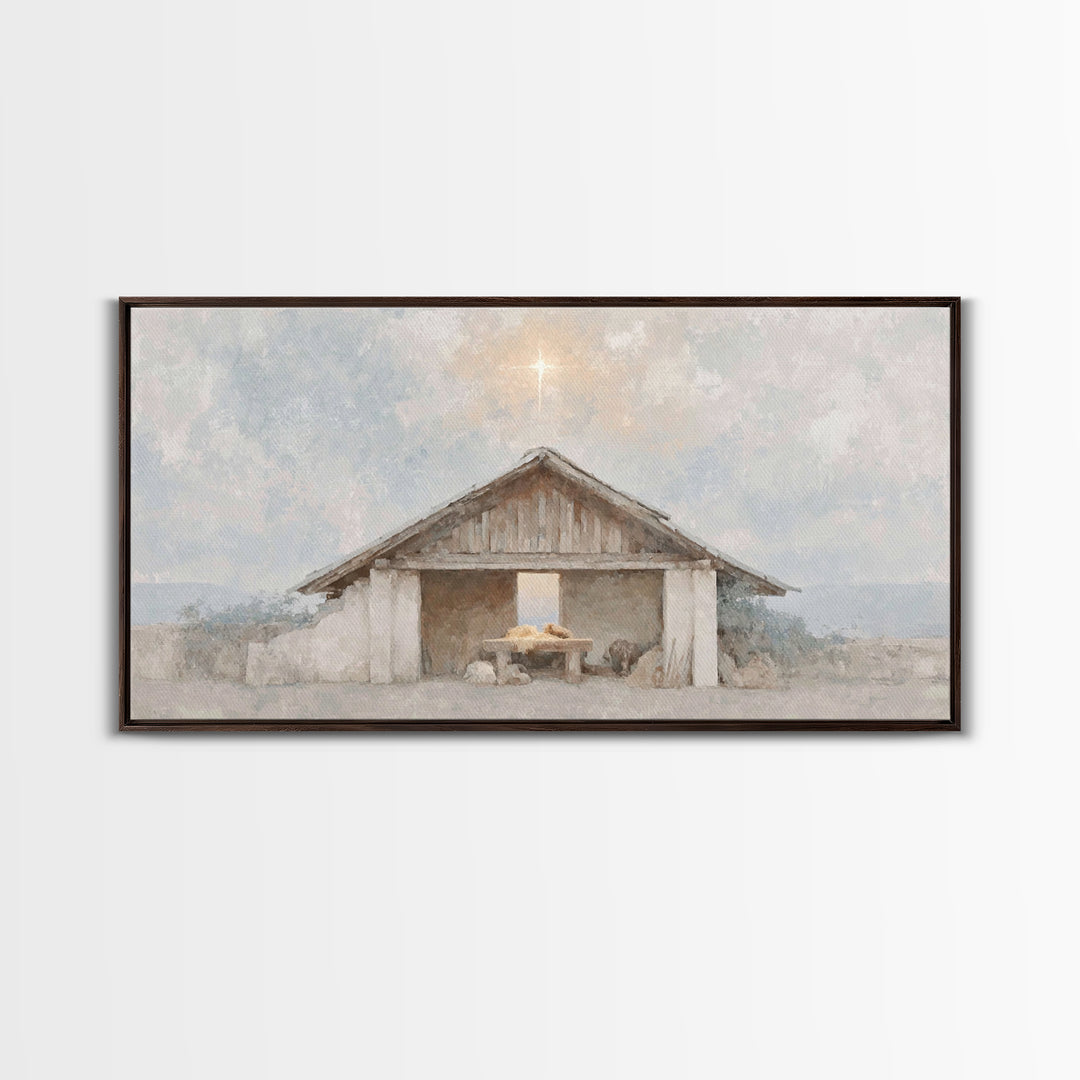 The Guiding Star – Framed Canvas Print – Christmas Art – Christian Wall Art – Christian Christmas Art – Christian Art Canvas – Christian De