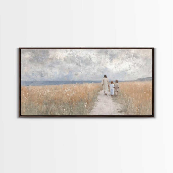 Fields Of Grace – Framed Canvas Print – Christian Art Canvas – Jesus Painting – Christian Wall Art – Christian Art – Christian Gift