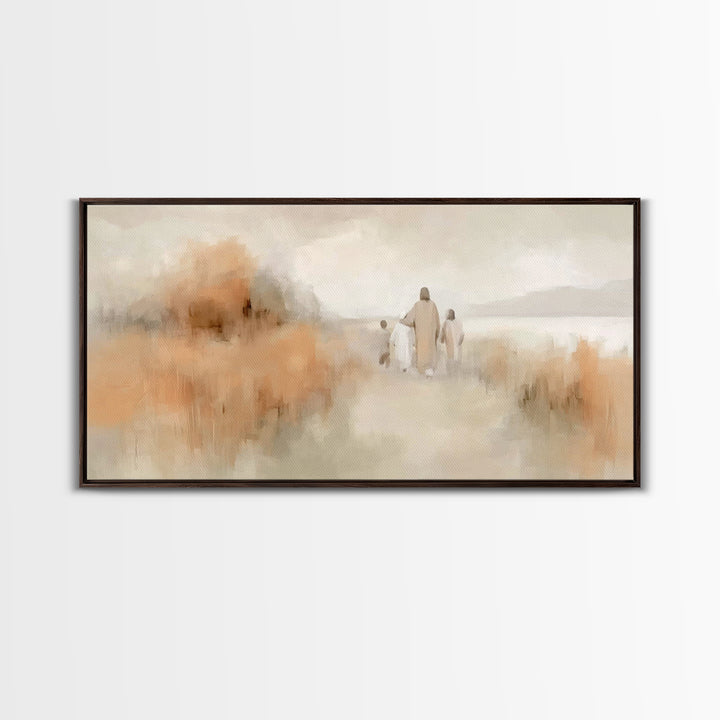 Quiet Meadow Walk – Framed Canvas Print – Christian Wall Art – Christian Art – Jesus Painting – Christian Art Canvas – Christian Gift