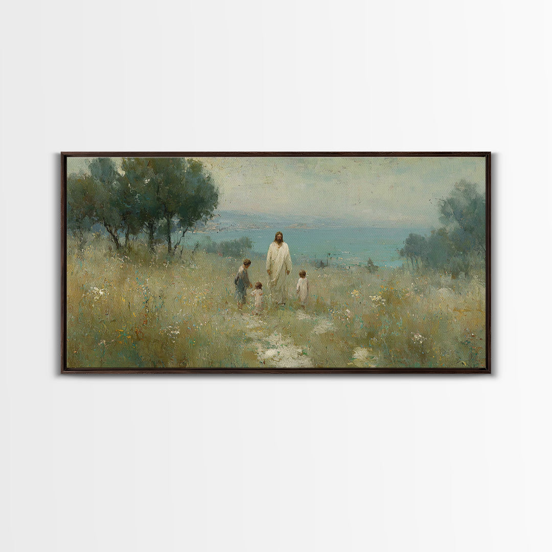 Fields Of Mercy – Framed Canvas Print – Christian Wall Art – Jesus Painting – Christian Art Canvas – Vintage Christian Art – Christian Chri