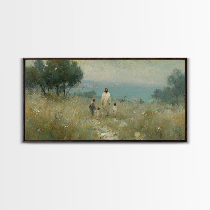 Fields Of Mercy – Framed Canvas Print – Christian Wall Art – Jesus Painting – Christian Art Canvas – Vintage Christian Art – Christian Chri