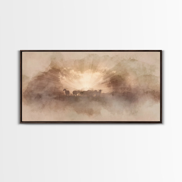 Rays Of Promise – Framed Canvas Print – Christian Art Canvas – Christian Wall Art – Moody Christian Art – Christian Christmas Art – Christi