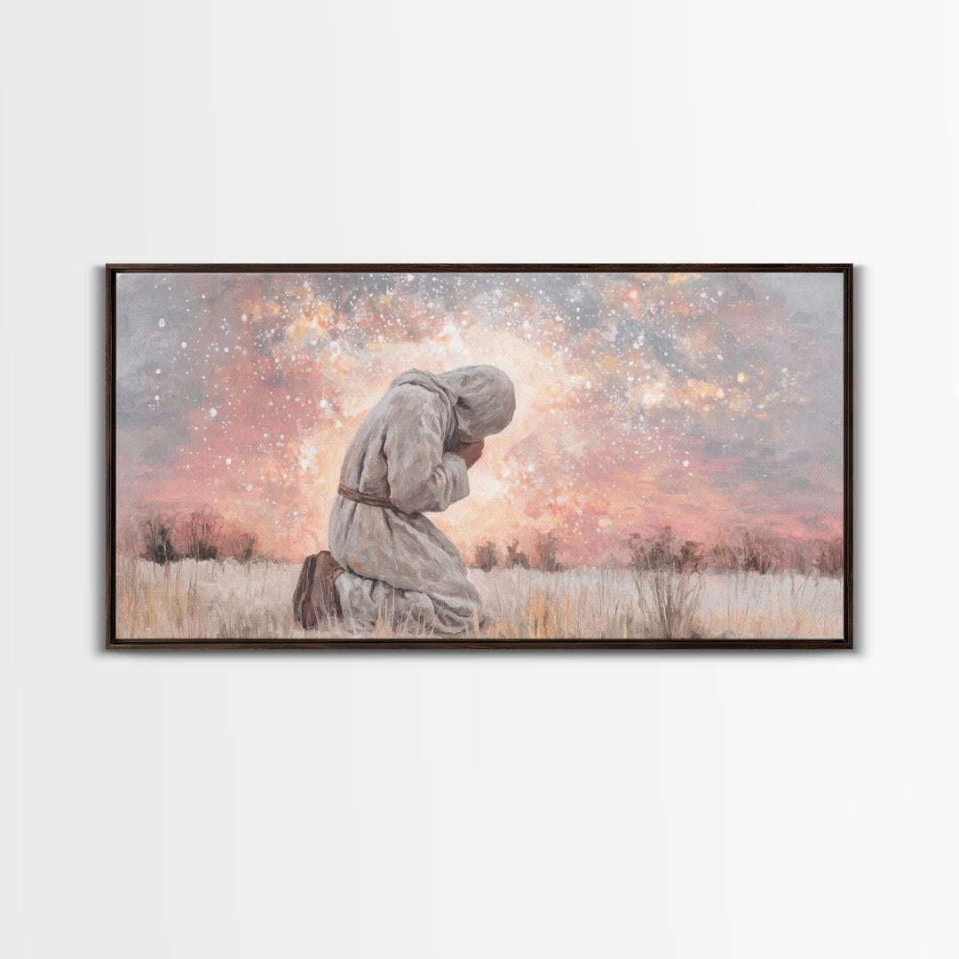 Dawn Of Shepherds, Framed Canvas Print, Christian Art Canvas, Christian Wall Art, Jesus Painting, Christmas Art, Christian Christmas Decor,