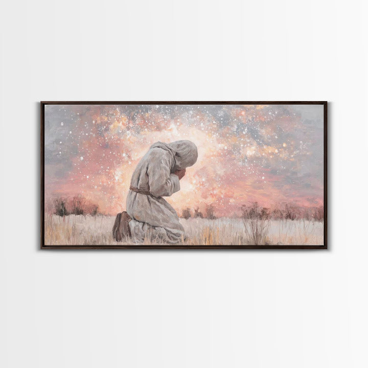 Dawn Of Shepherds, Framed Canvas Print, Christian Art Canvas, Christian Wall Art, Jesus Painting, Christmas Art, Christian Christmas Decor,