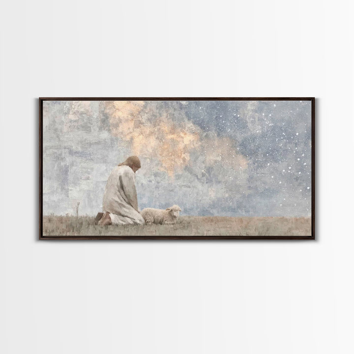 Quiet Night Watch | Framed Canvas Print | Christian Wall Art | Christian Art Canvas | Jesus Painting | Christmas Art Prints | Christian Chr