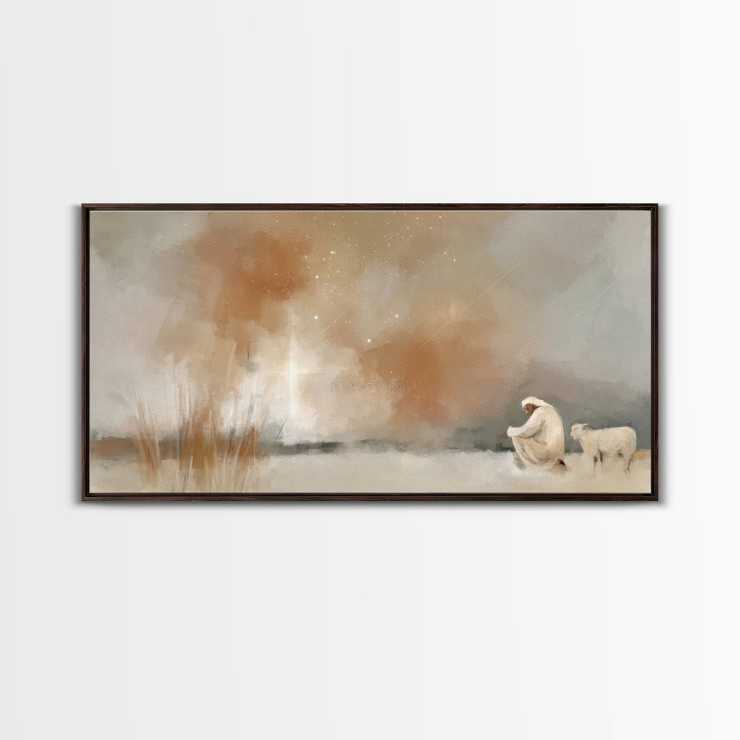 Humble Devotion – Framed Canvas Print – Christian Art Canvas – Christian Wall Art – Jesus Painting – Christmas Art – Christian Christmas De