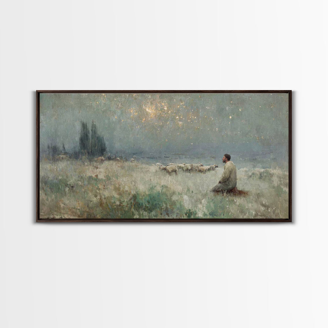 Bethlehem Silence – Framed Canvas Print – Christian Art Canvas – Christian Wall Art – Christmas Art – Jesus Painting – Christian Christmas