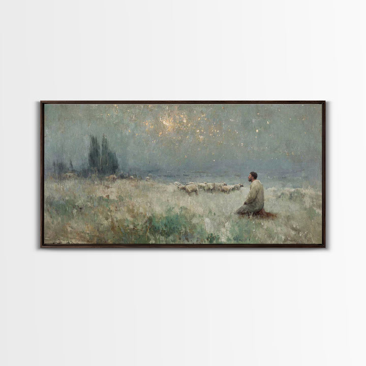 Bethlehem Silence – Framed Canvas Print – Christian Art Canvas – Christian Wall Art – Christmas Art – Jesus Painting – Christian Christmas