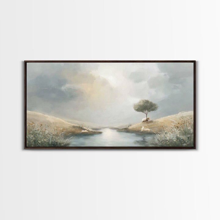 River Of Hope | Framed Canvas Print | Christian Wall Art | Christian Art Canvas | Christian Christmas Art | Jesus Painting | Christmas Art