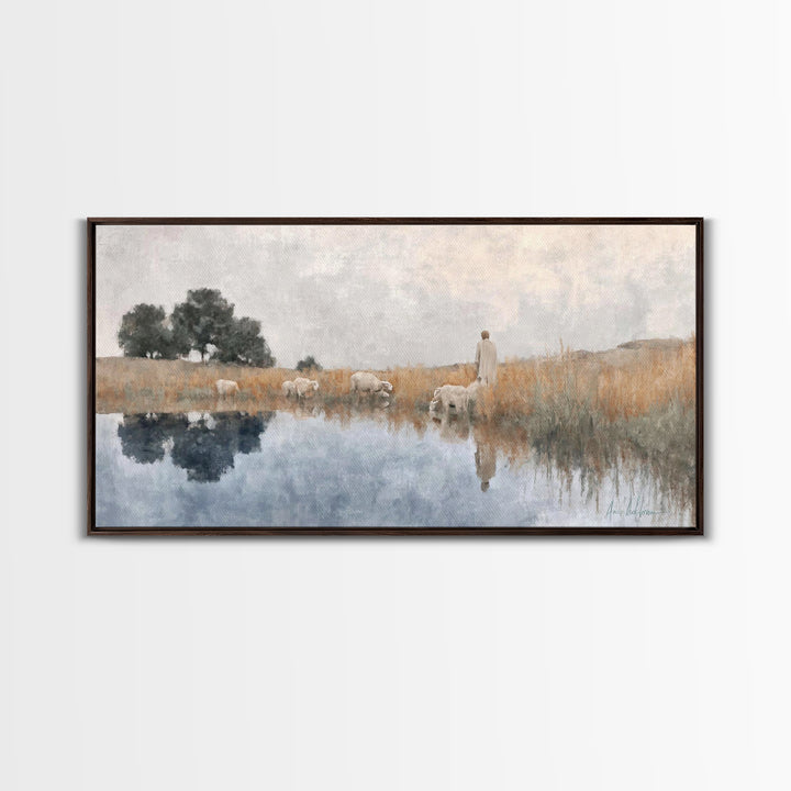 Graceful Meadow – Framed Canvas Print – Christian Wall Art – Christian Art Canvas – Christian Art Prints – Christian Decor – Modern Christi