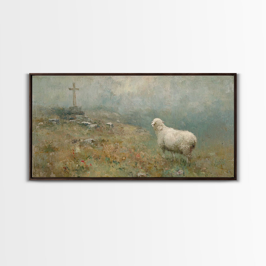 Path To Calvary, Framed Canvas Print, Christian Art Canvas, Christian Wall Art, Christian Art Work, Christian Painting, Christian Decor, Ch