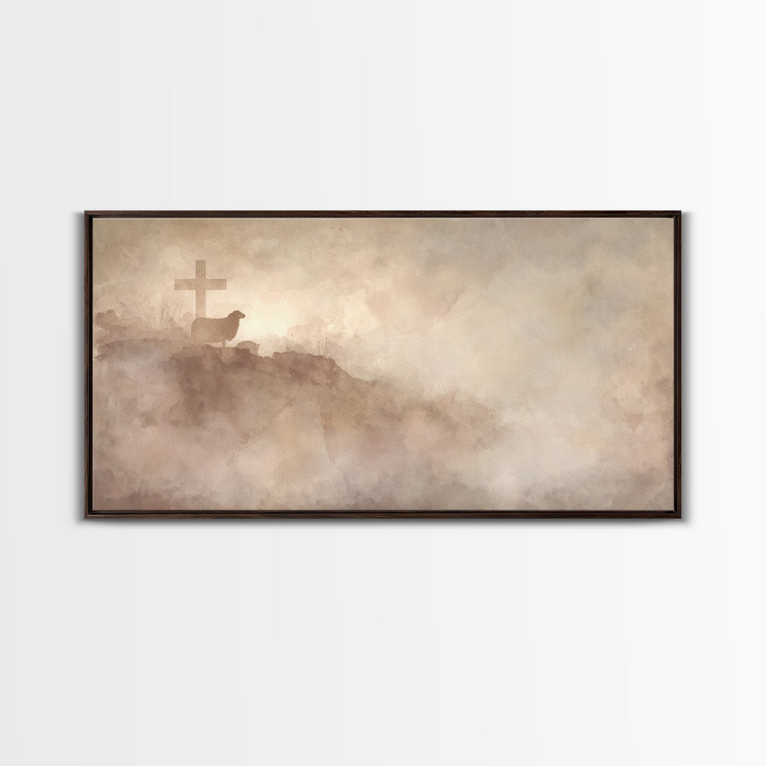 Shepherd’s Hope – Framed Canvas Print – Christian Wall Art – Christian Art Canvas – Subtle Christian Art – Christian Decor – Christmas Art