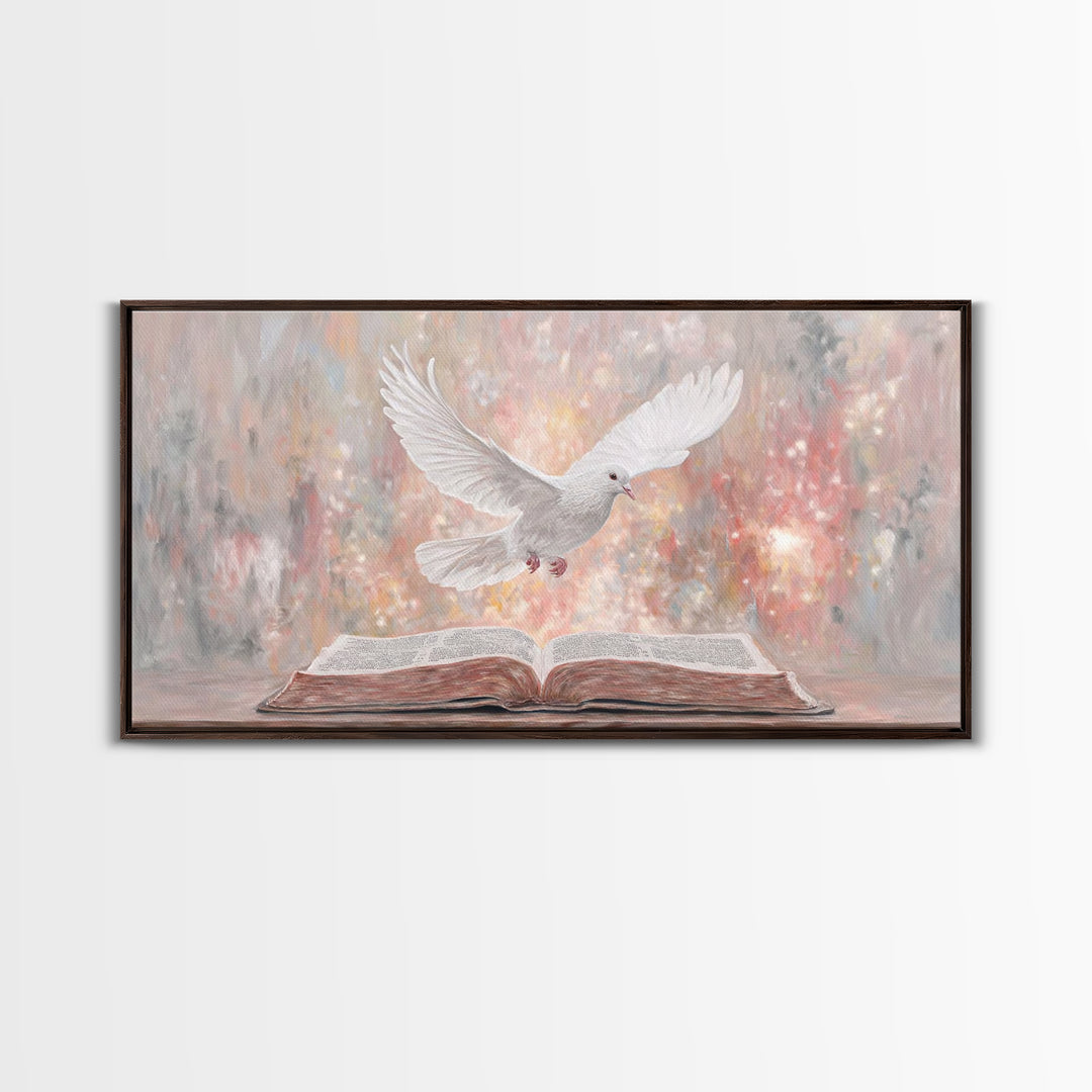Dove of Peace | Framed Canvas Print | Christian Wall Art | Christian Art Canvas | Modern Christian Painting | Christian Christmas Art | Chr