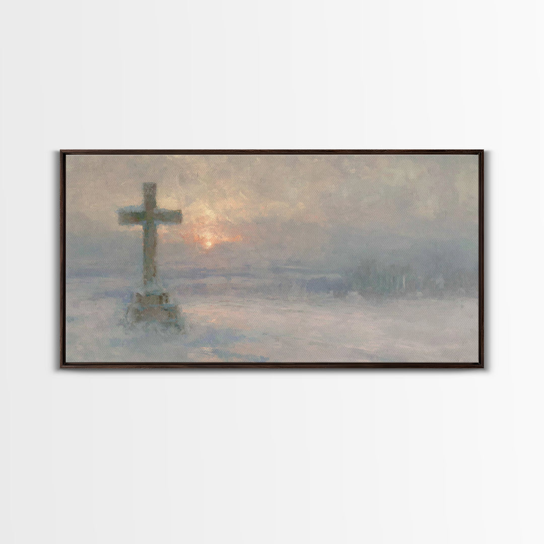 Silent Winter Hope – Framed Canvas Print – Christian Wall Art – Christian Art Canvas – Moody Christmas Art – Christian Decoration – Christi