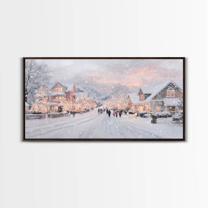 Evening Carolers Joy, Framed Canvas Print, Christian Christmas Art, Christmas Wall Art, Christian Art Canvas, Modern Christmas Art, Christi