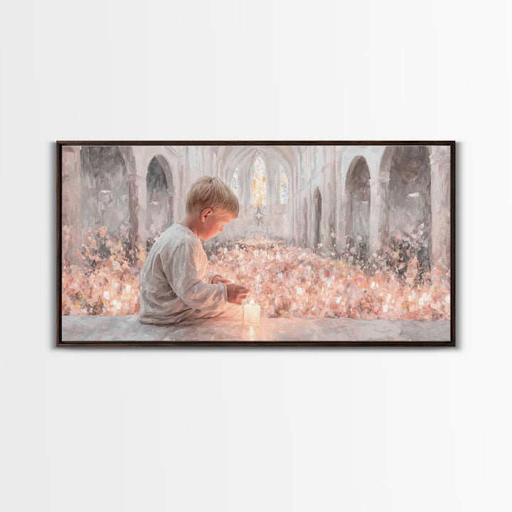 Little Acolyte – Framed Canvas Print – Christian Art Print – Christian Christmas Art – Framed Christian Art – Modern Christian Art – Christ