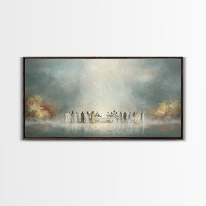 Christmas Lane Stillness, Framed Canvas Print, Christmas Wall Art, Christian Art Canvas, White Christmas Art, Christian Art Prints, Christi