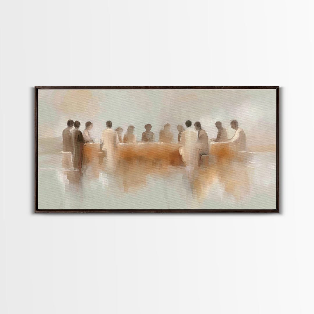Silent Supper – Framed Canvas Print – Christian Wall Art – Subtle Christian Art – Christian Art Canvas – Jesus Painting – Christian Gift Id