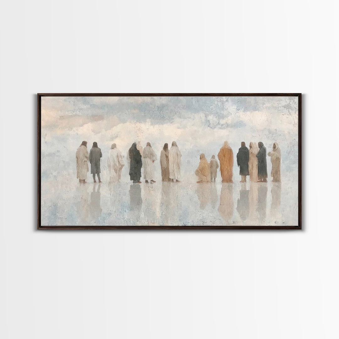 Cloudside Fellowship, Framed Canvas Print, Christian Art Canvas, Minimalist Christian Art, Subtle Christian Art, Christian Wall Art, Jesus
