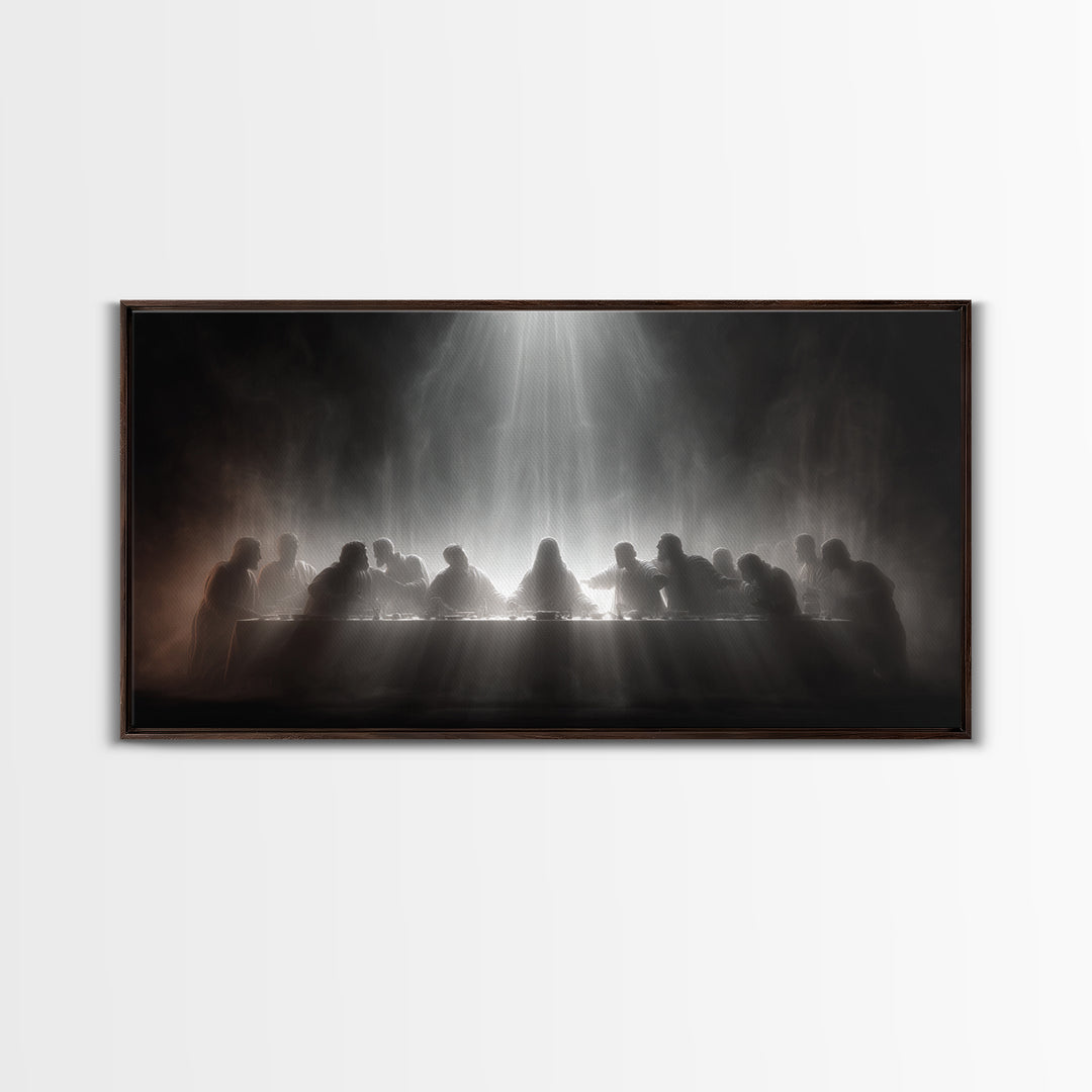 Celestial Feast, Framed Canvas Print, Christian Wall Art, Christian Art Canvas, Moody Christian Art, Jesus Painting, Christian Christmas Ar