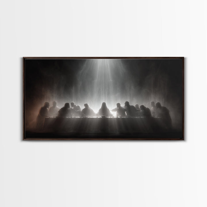 Celestial Feast, Framed Canvas Print, Christian Wall Art, Christian Art Canvas, Moody Christian Art, Jesus Painting, Christian Christmas Ar