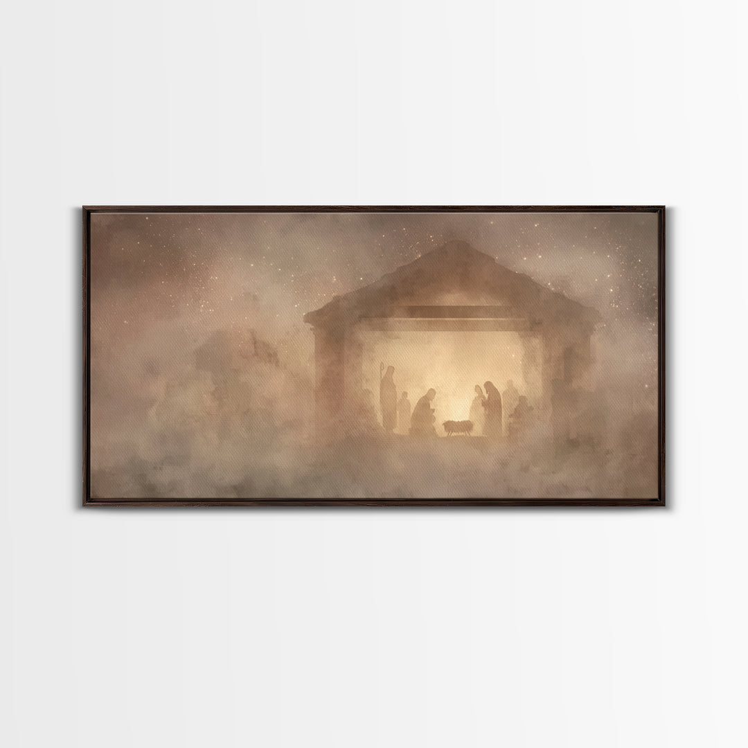 Holy Nativity – Framed Canvas Print – Christmas Art – Jesus Christmas Art – Christian Christmas Decor – Christian Wall Art – Christian Art