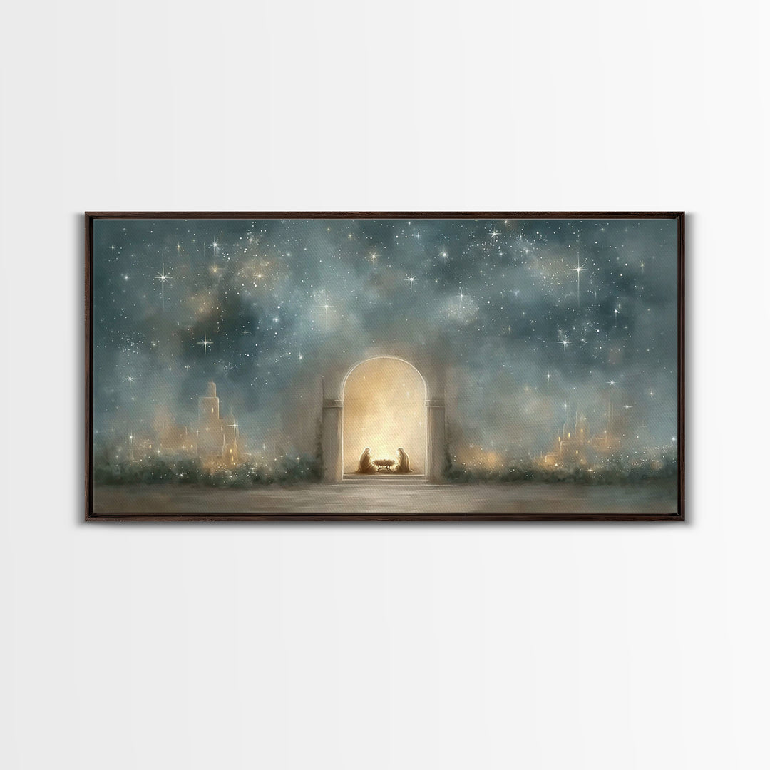 Star Of Bethlehem | Framed Canvas Print | Christmas Art | Christian Christmas Art | Christian Wall Art | Jesus Art Print | Christian Art Ca