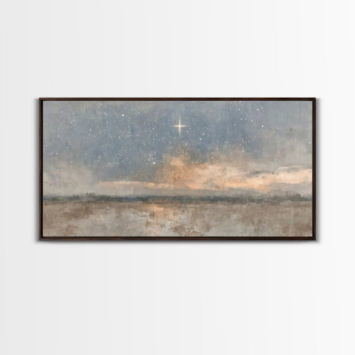 Guiding Star Rise | Framed Canvas Print | Christian Wall Art | Christmas Art | Christian Art Canvas | Modern Christian Art | Christian Chri