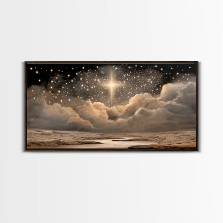 Heavenly Star Path | Framed Canvas Print | Christian Wall Art | Christian Art Canvas | Christmas Art | Christian Christmas Art | Unique Chr