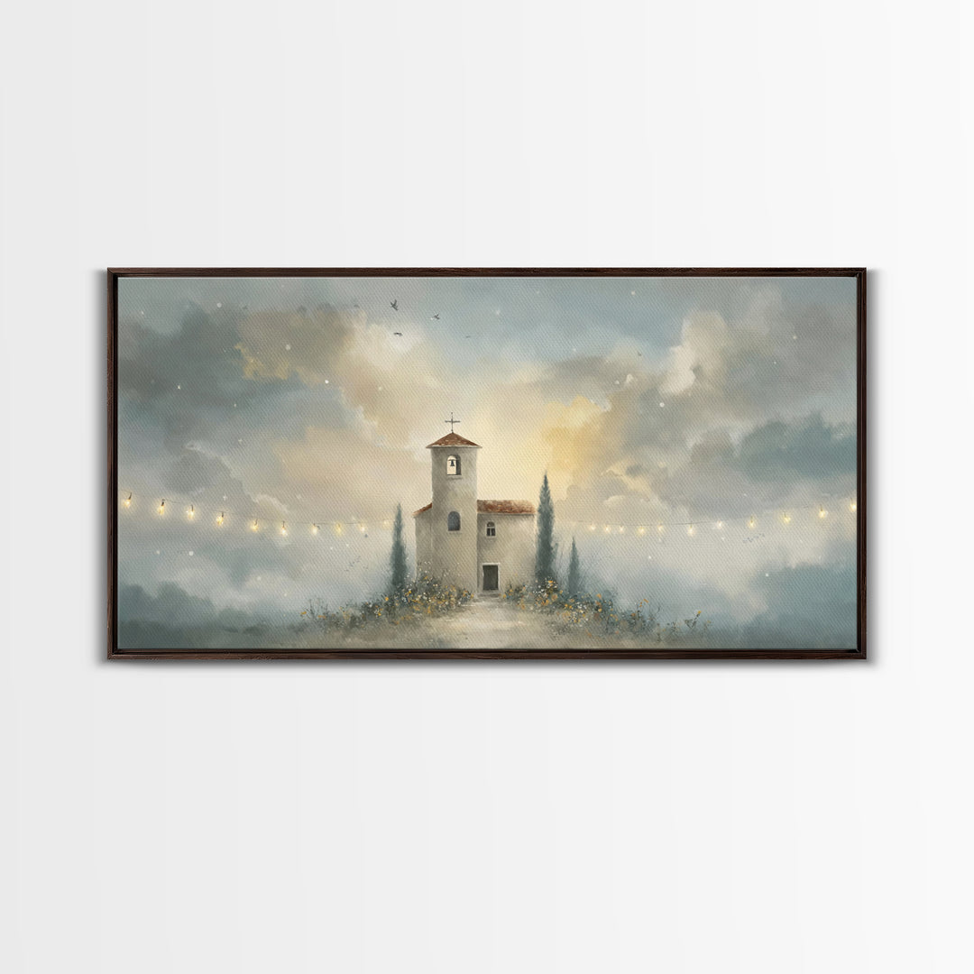 Church Of Light – Framed Canvas Print – Christian Wall Art – Christian Painting – Subtle Christian Art – Christmas Canvas Wall Art – Christ