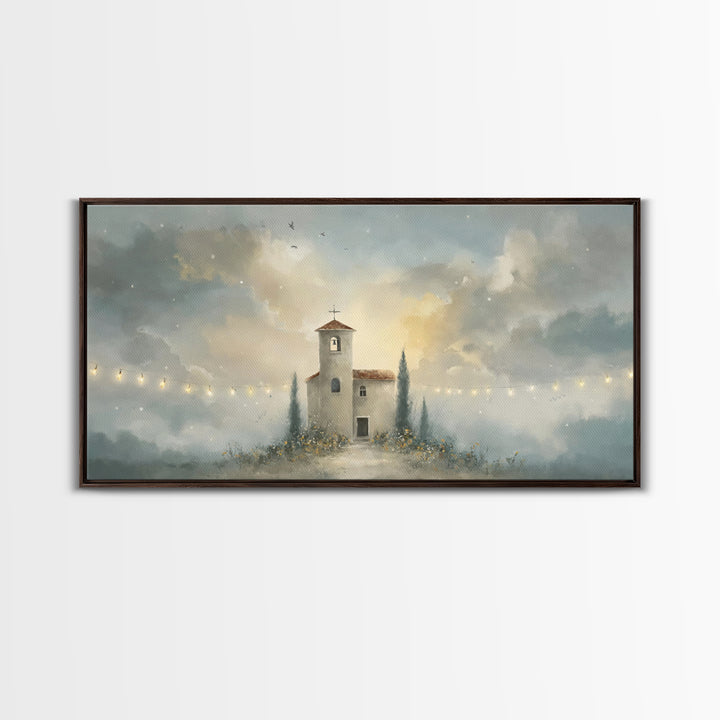 Church Of Light – Framed Canvas Print – Christian Wall Art – Christian Painting – Subtle Christian Art – Christmas Canvas Wall Art – Christ