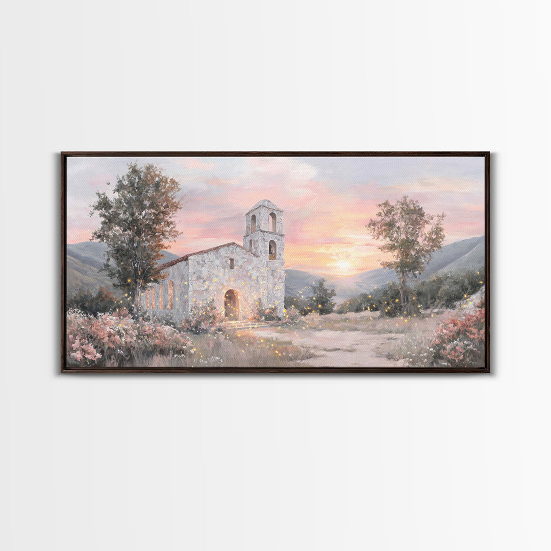 Radiant Chapel – Framed Canvas Print – Christian Art Work – Christian Wall Art – Modern Christian Art – Jesus Art Print – Christmas Art Pri