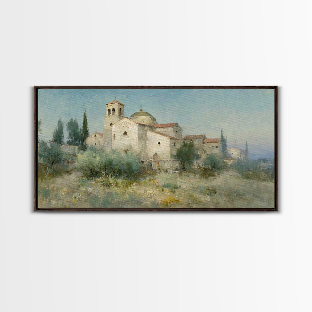 Golden Chapel – Framed Canvas Print – Christian Art Work – Christian Wall Art – Jesus Art Print – Framed Christmas Art – Christian Christma