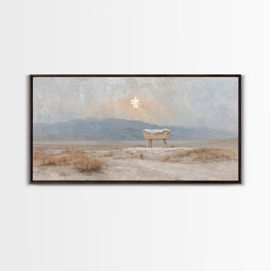 Sacred Nightfall – Framed Canvas Print – Christian Wall Art – Christian Christmas Art – Modern Christian Art – Christmas Art Prints – Chris