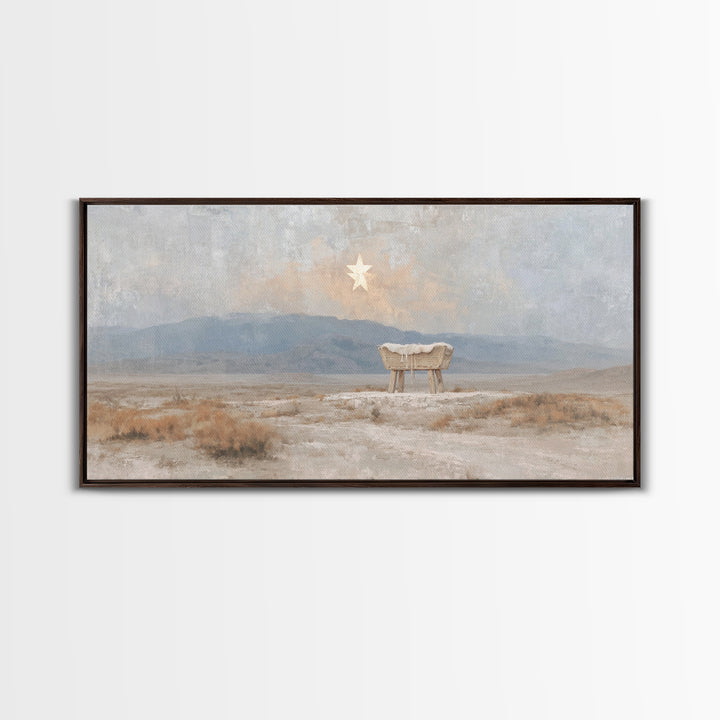 Sacred Nightfall – Framed Canvas Print – Christian Wall Art – Christian Christmas Art – Modern Christian Art – Christmas Art Prints – Chris