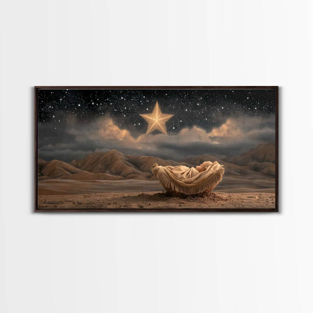 Heaven’s Promise – Framed Canvas Print – Christian Art Work – Christian Wall Art – Subtle Christian Art – Christmas Canvas Wall Art – Chris