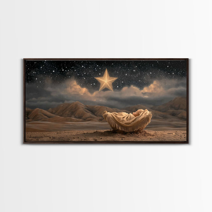 Heaven’s Promise – Framed Canvas Print – Christian Art Work – Christian Wall Art – Subtle Christian Art – Christmas Canvas Wall Art – Chris