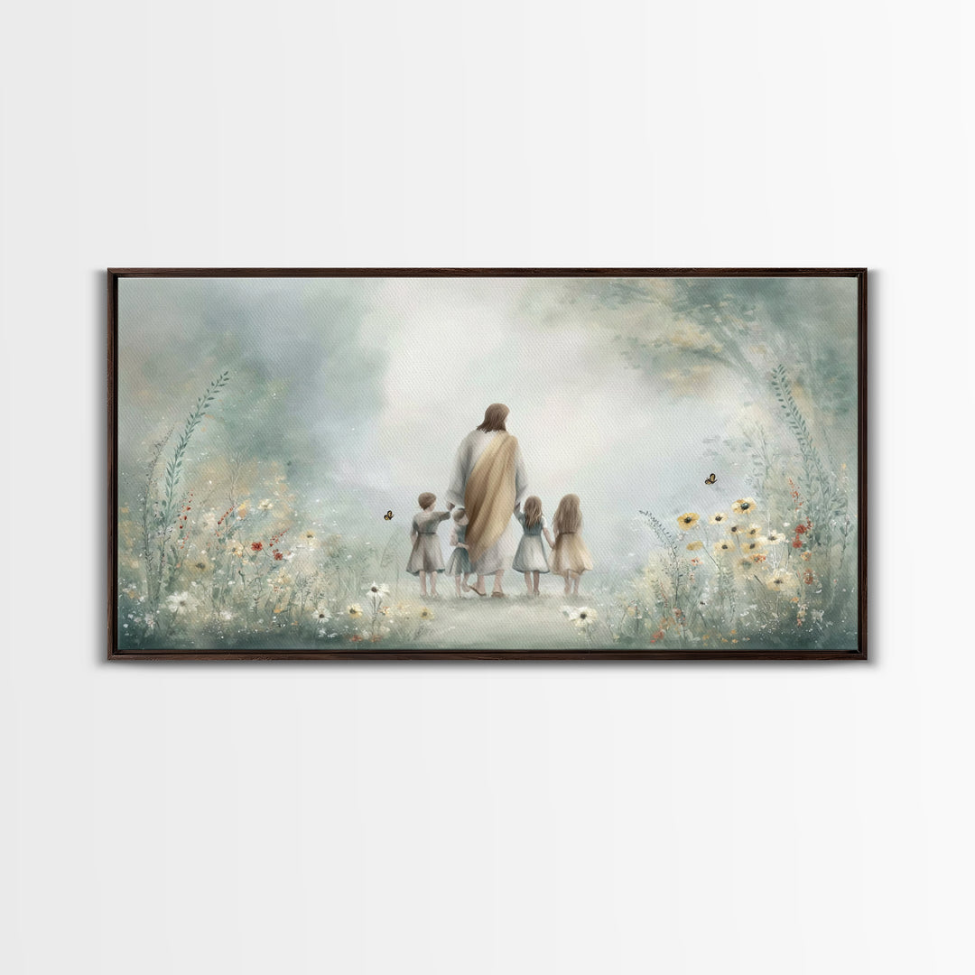 Garden Of Peace – Framed Canvas Print – Jesus Art Print – Christian Wall Art – Christian Paintings – Christian Decor For Home – Christian G