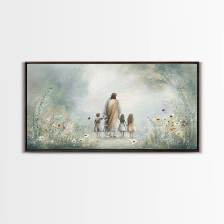 Garden Of Peace – Framed Canvas Print – Jesus Art Print – Christian Wall Art – Christian Paintings – Christian Decor For Home – Christian G