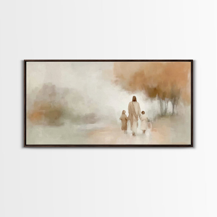 Guiding Grace Path – Framed Canvas Print – Christian Wall Art – Jesus Painting – Minimalist Christian Art – Christian Gift