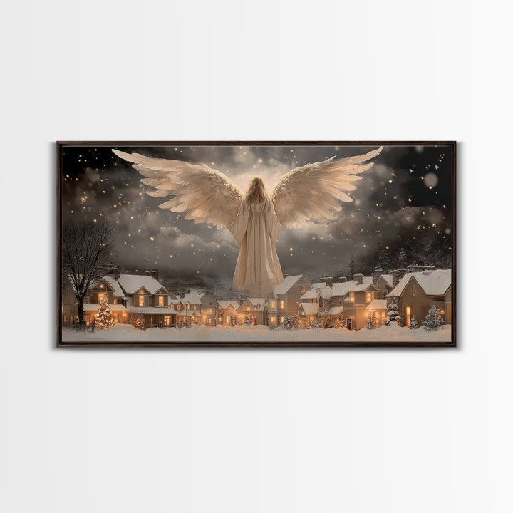 Wings Of Mercy – Framed Canvas Print – Christian Wall Art – Christian Christmas Decor – Framed Christmas Art – Modern Christian Art – Chris